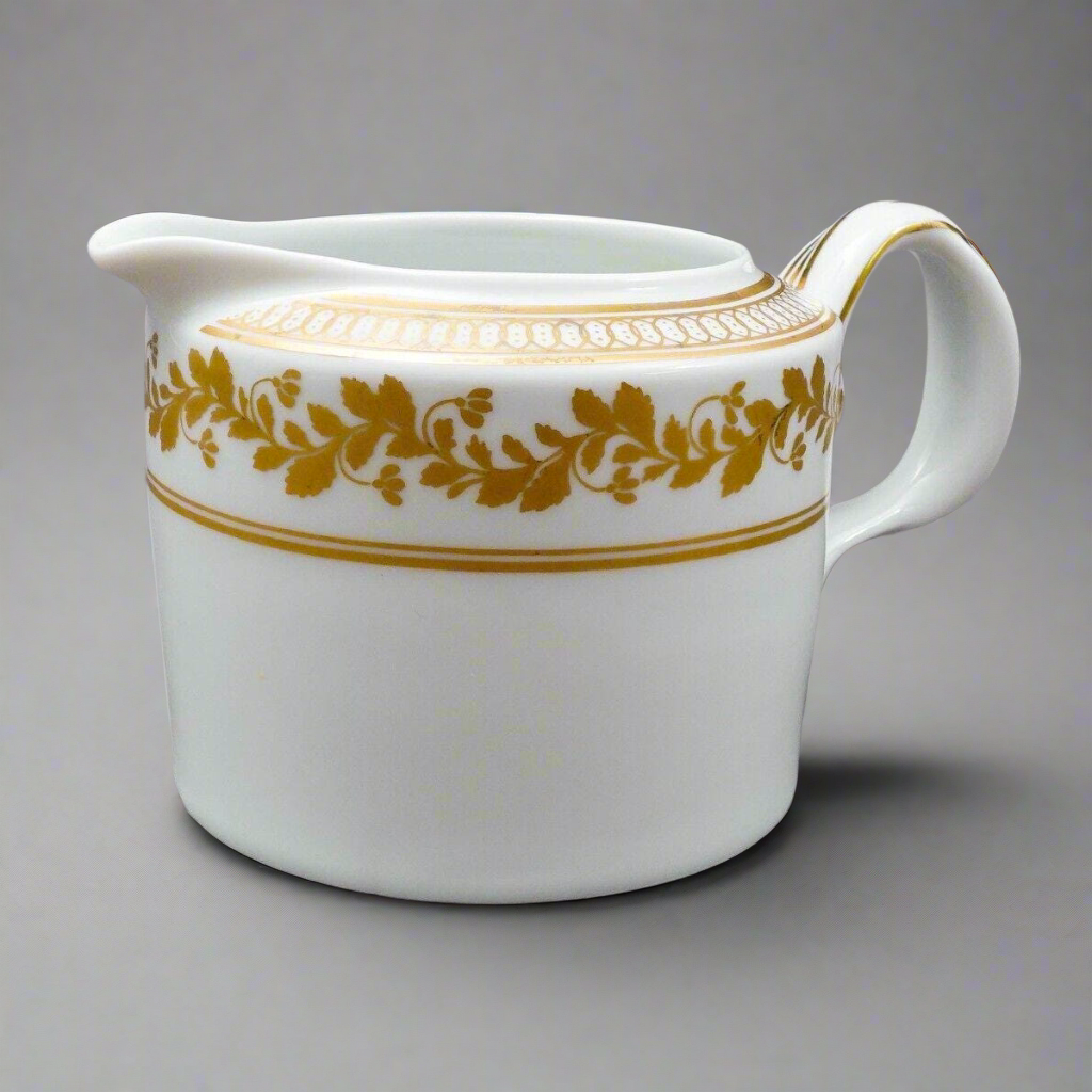 Vista Alegre Portugal Anna White & Gold Porcelain Lidded Creamer Milk Jug