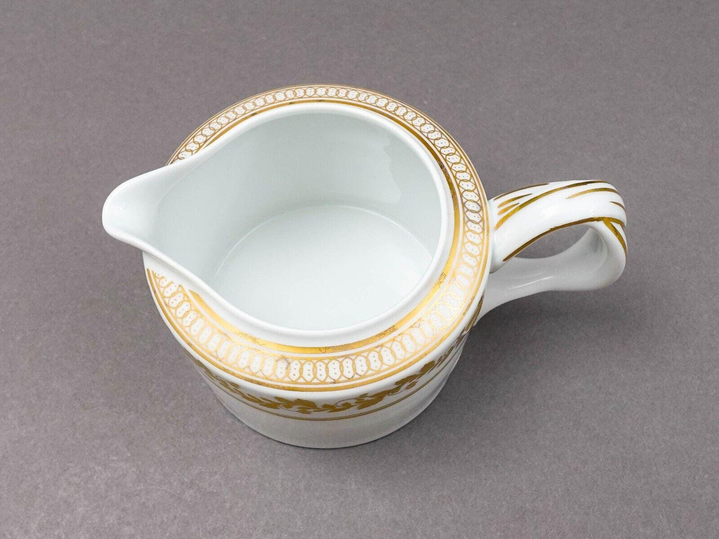 Vista Alegre Portugal Anna White & Gold Porcelain Lidded Creamer Milk Jug
