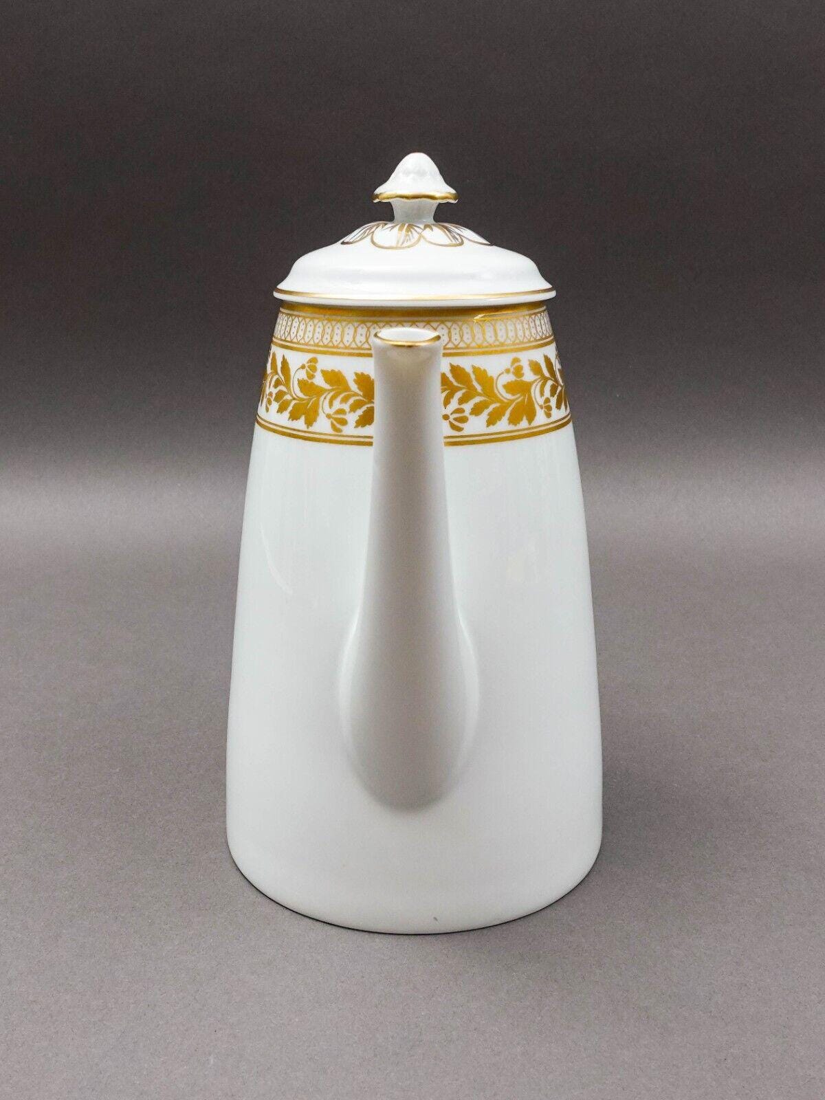 Vista Alegre Portugal Anne White & Gold Porcelain Lidded Coffee Tea Pot