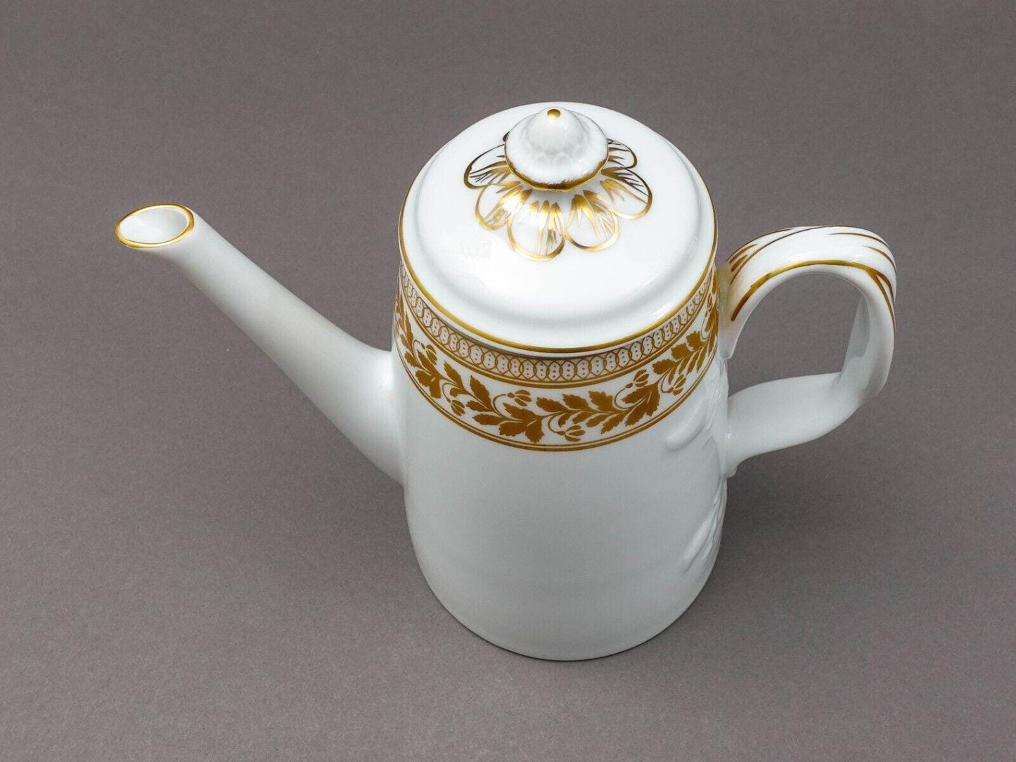 Vista Alegre Portugal Anne White & Gold Porcelain Lidded Coffee Tea Pot
