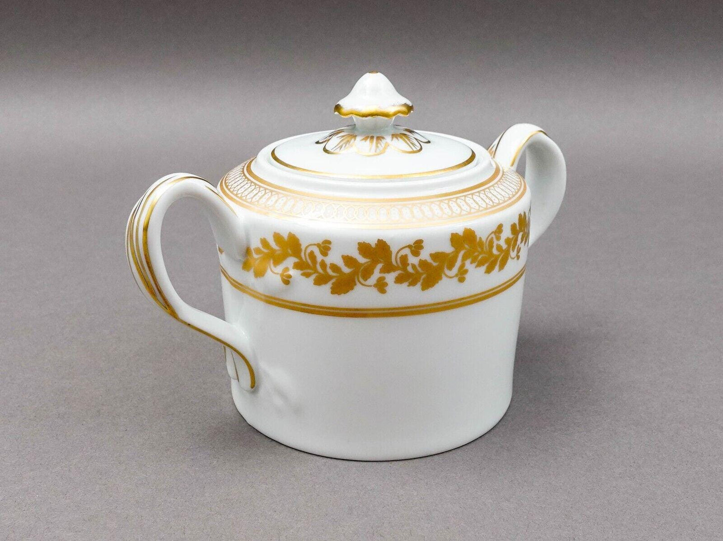 Vista Alegre Portugal Anna White & Gold Porcelain Lidded Sugar Bowl