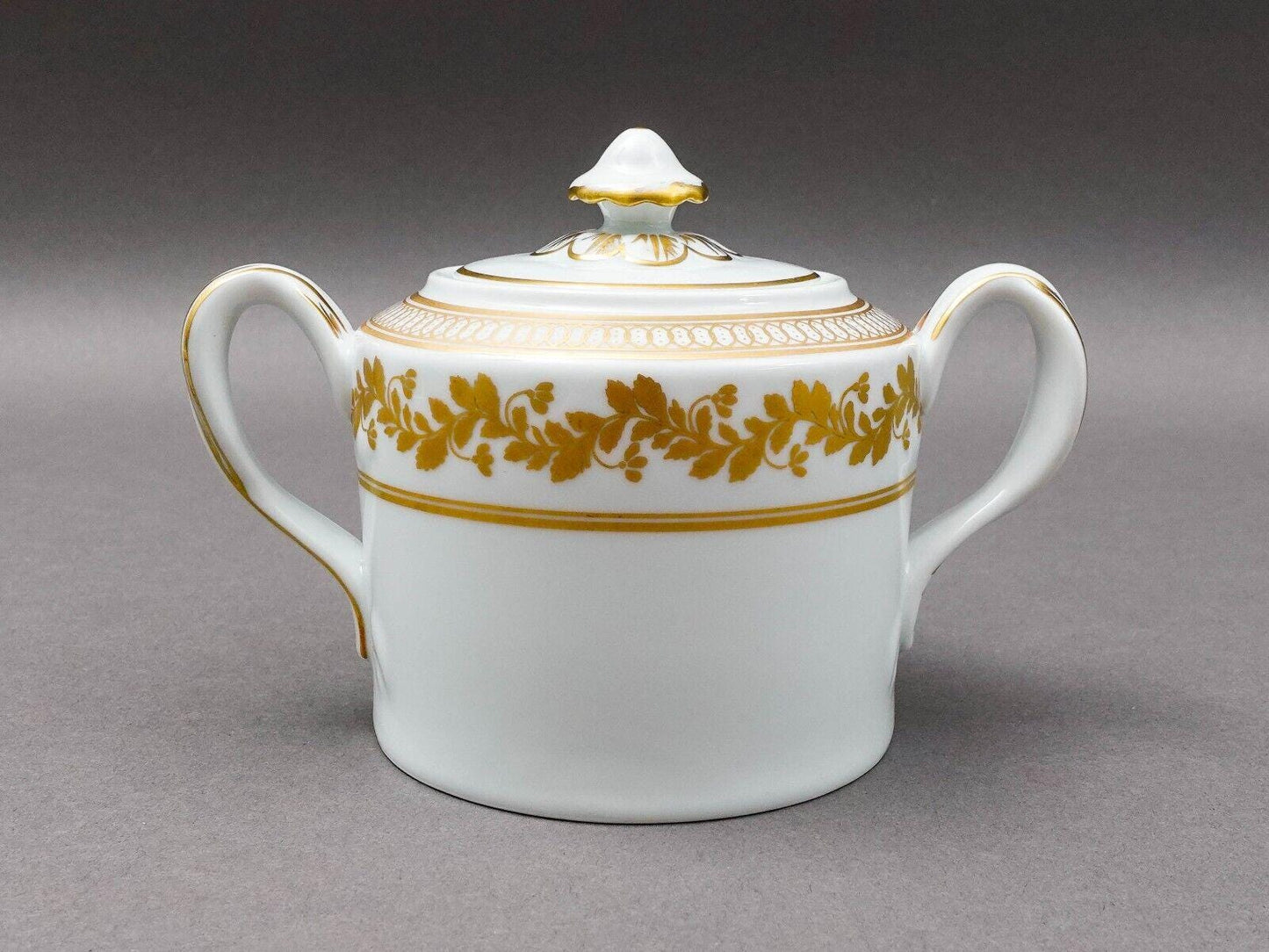 Vista Alegre Portugal Anna White & Gold Porcelain Lidded Sugar Bowl