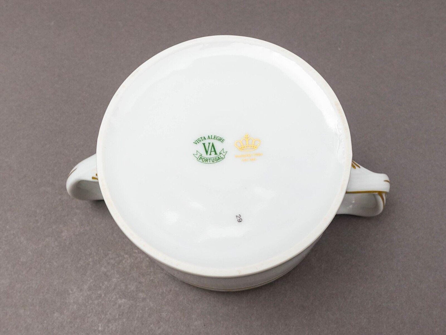 Vista Alegre Portugal Anna White & Gold Porcelain Lidded Sugar Bowl