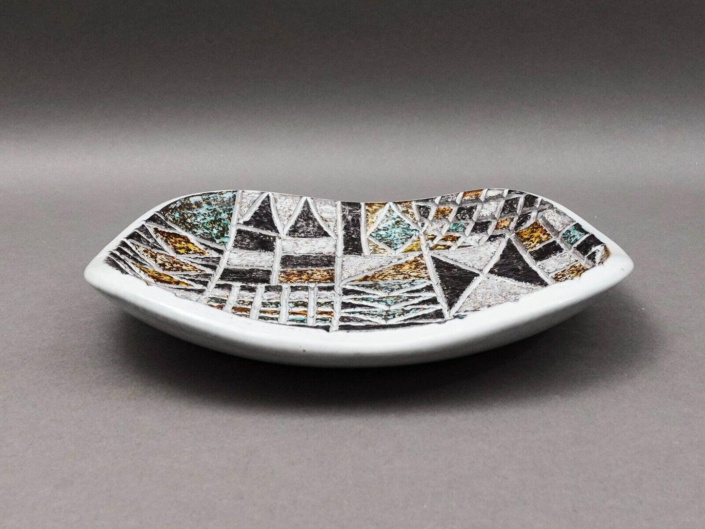 Ingrid Atterberg Upsala Ekeby Sweden MCM Studio Pottery Geometric Plate Tray