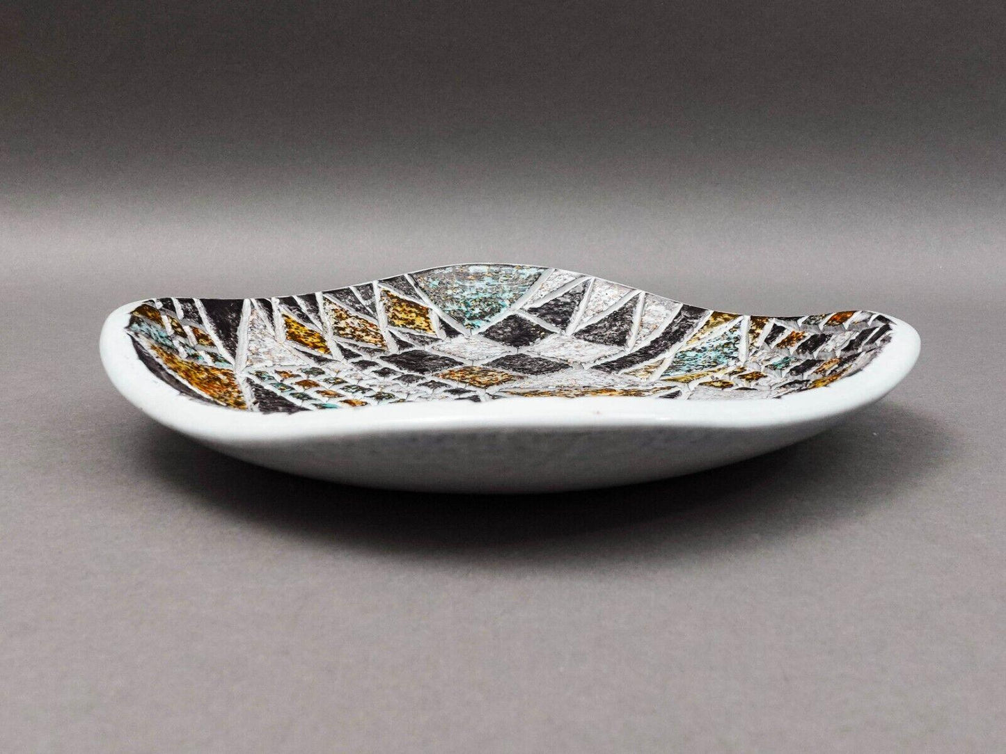 Ingrid Atterberg Upsala Ekeby Sweden MCM Studio Pottery Geometric Plate Tray