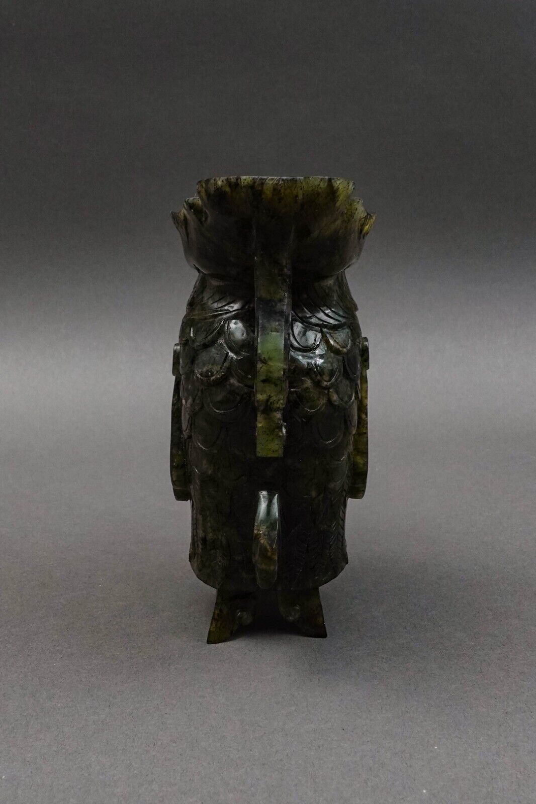 Chinese Carved Spinach Jade Carved Small Handled Pitcher