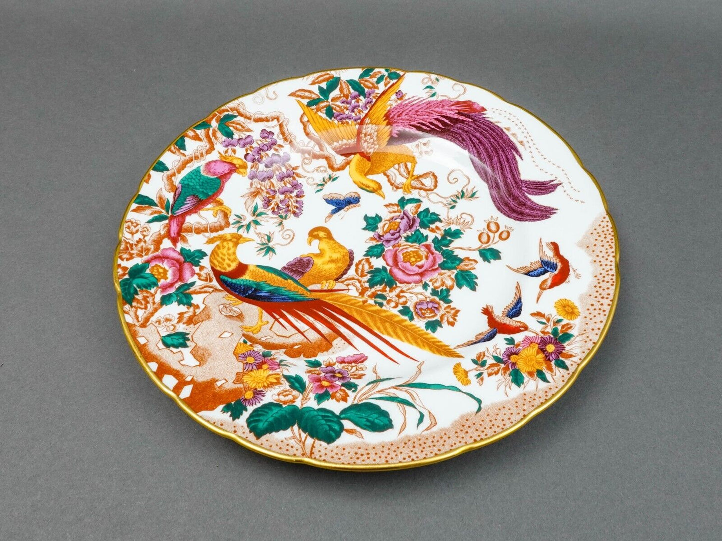 Royal Crown Derby Avesbury Birds Bone China 10 1/2" Dinner Plates Set Of 6