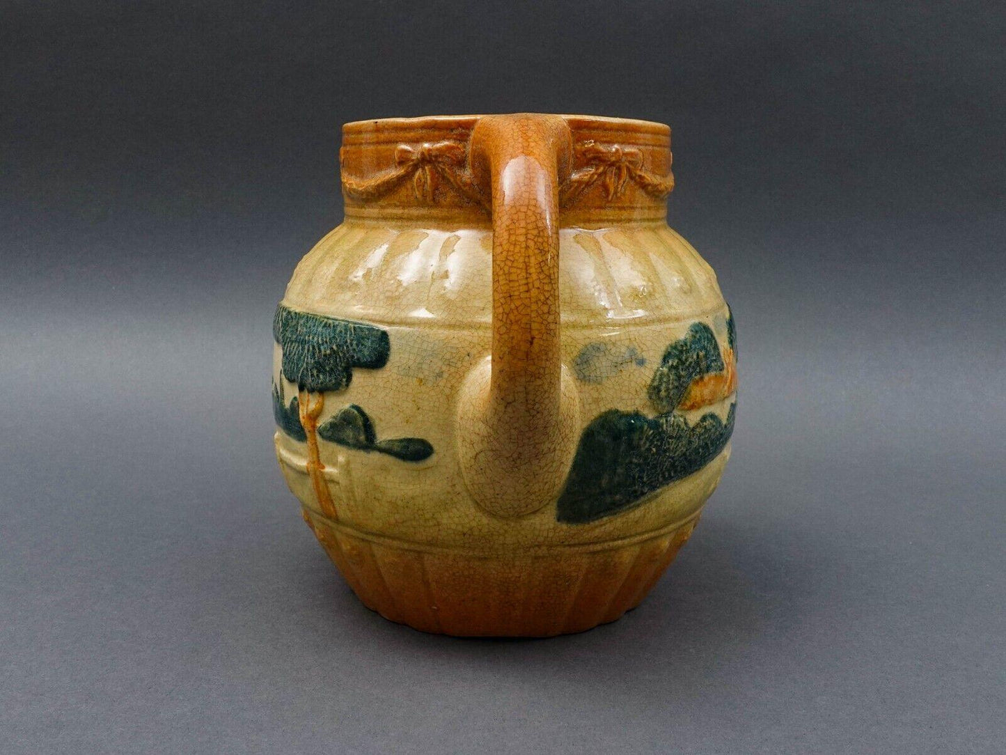 Roseville Antique Early Landscape Trees Stoneware Pottery Utility Jug Pitcher