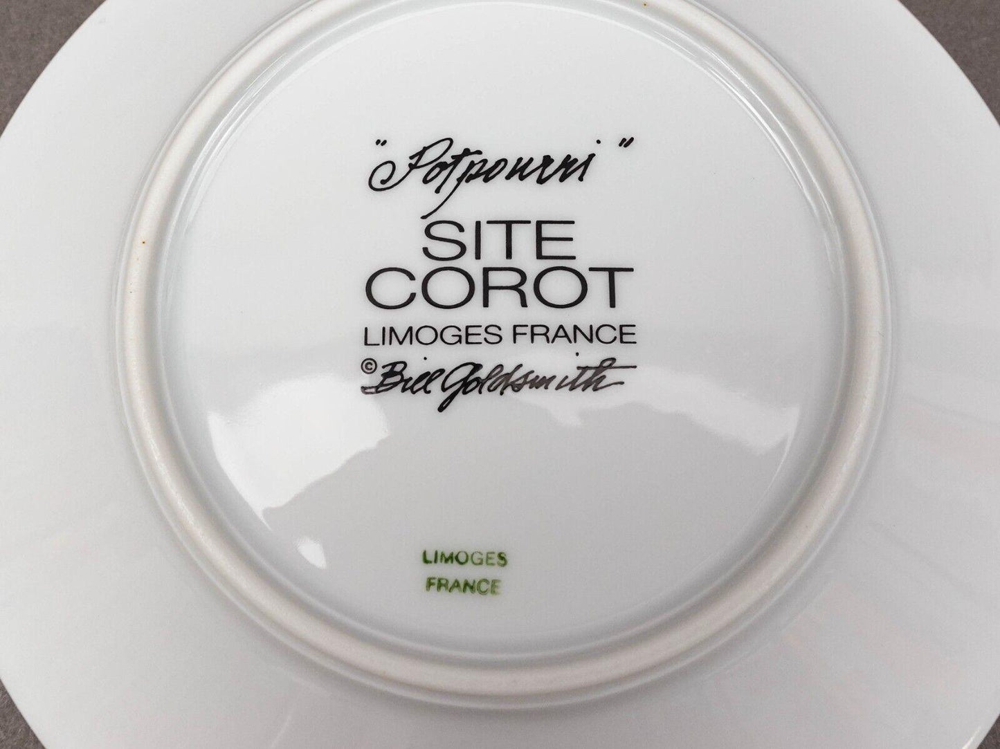 Bill Goldsmith Site Corot Limoges France Potpourri Coffee Cup & Saucer Set Of 5