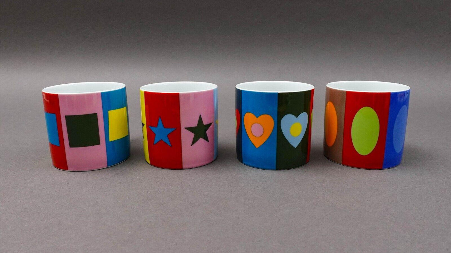 Swid Powell Gene Meyer Stars Multicolor Geometric Porcelain Mug Set Of 4 (Read)