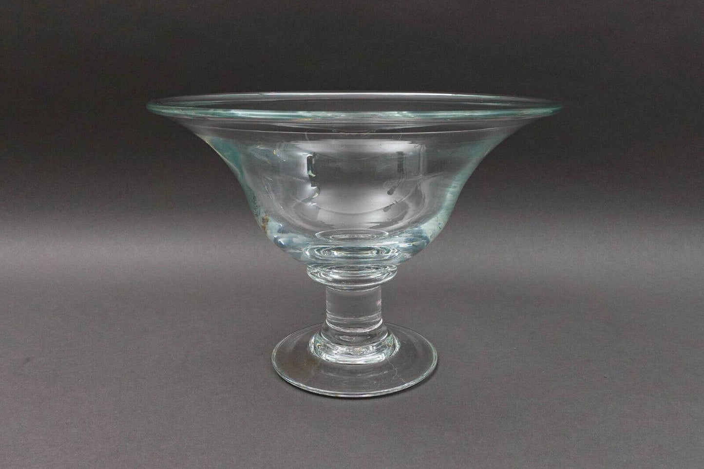 Simon Pearce Shelburne Glass Large 13" Footed Pedestal Compote Centerpiece Bowl
