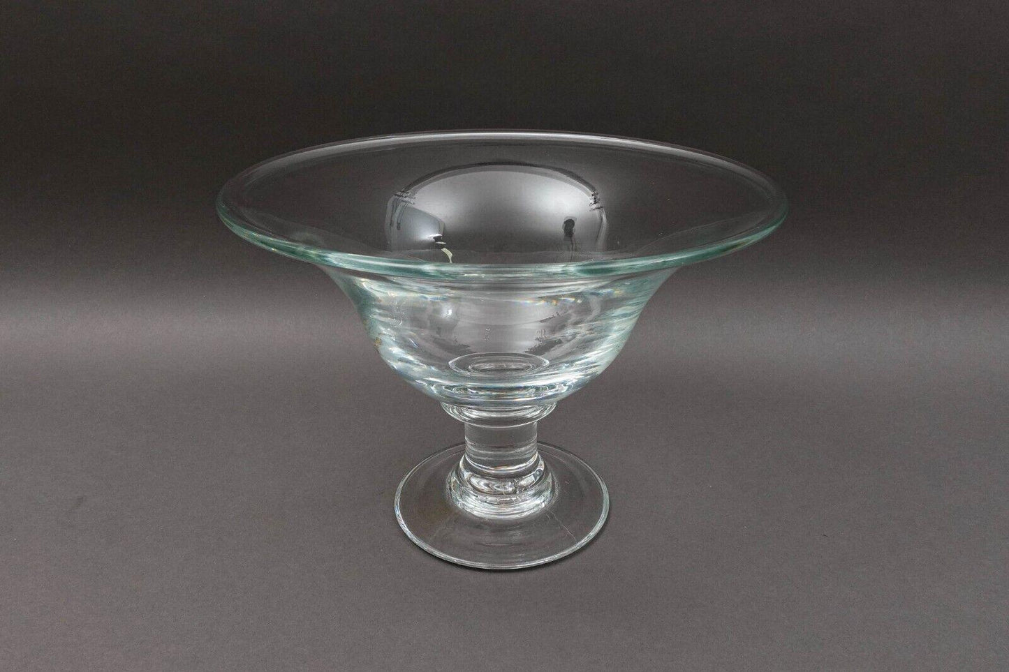Simon Pearce Shelburne Glass Large 13" Footed Pedestal Compote Centerpiece Bowl