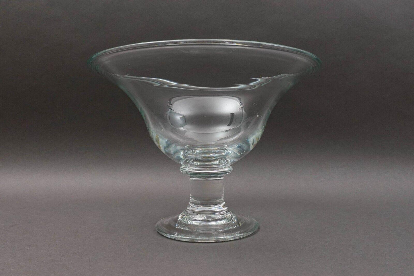 Simon Pearce Shelburne Glass Large 13" Footed Pedestal Compote Centerpiece Bowl