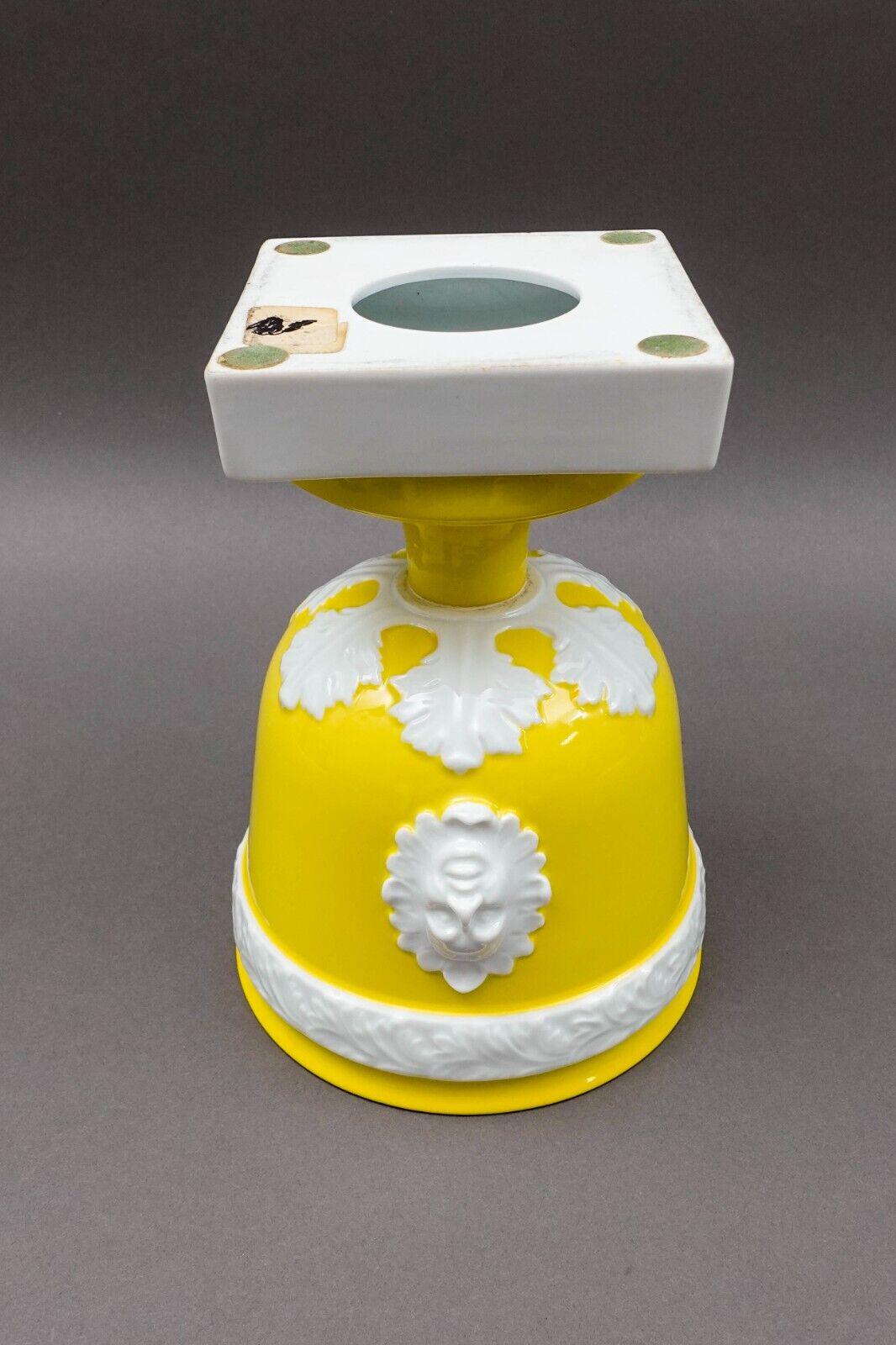 Vista Alegre Portugal Mottahedeh Yellow Pedestal Cache Pot Planter Jardiniere