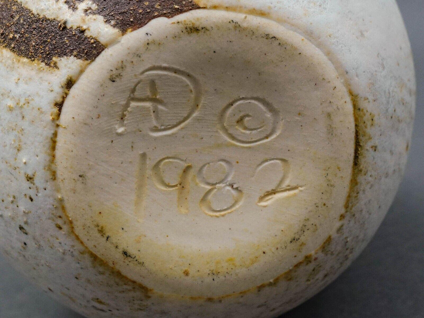 Anderson Design Studio 1982 Signed Modernist Tree Branch Art Pottery Vase 4 1/2"