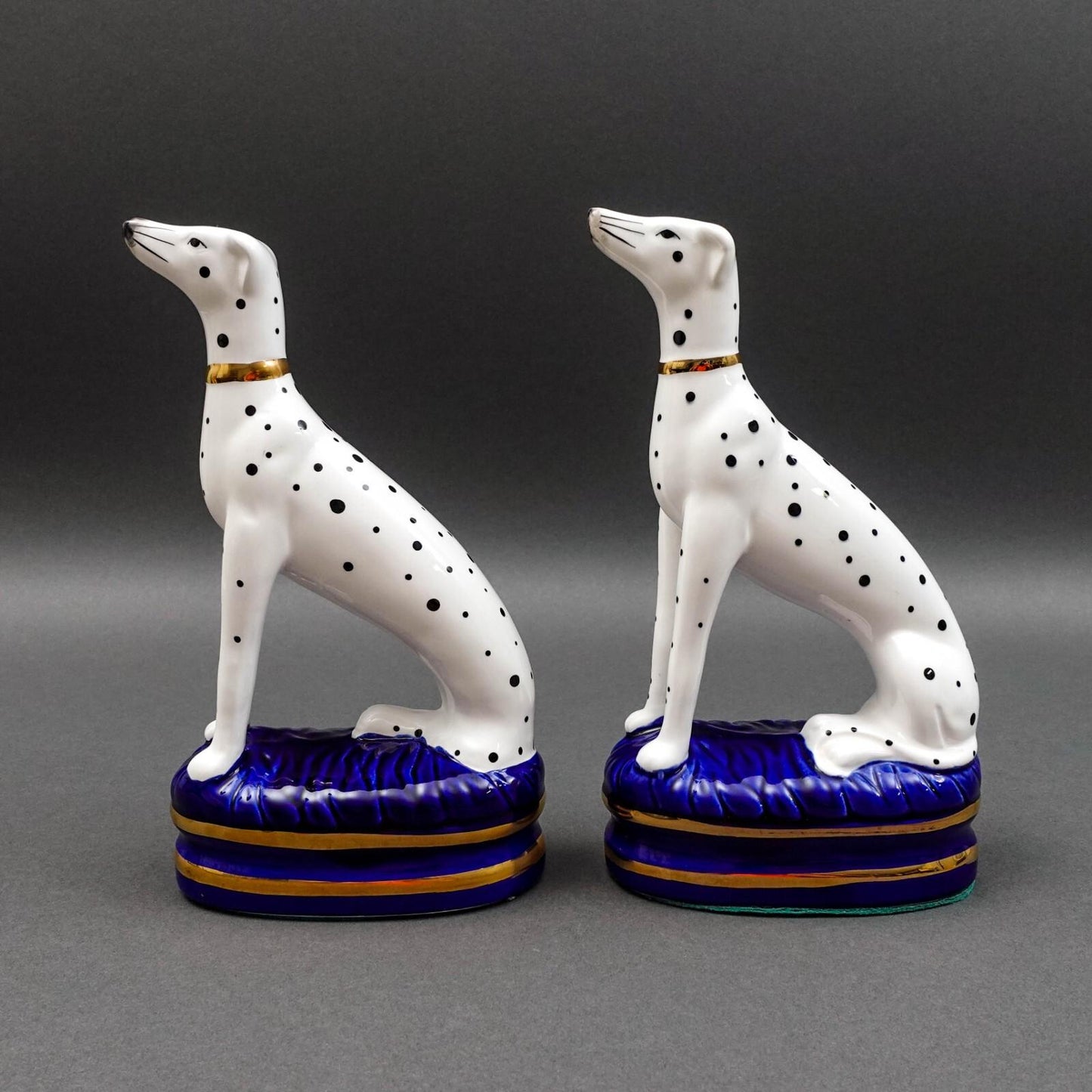 Fitz & Floyd Staffordshire Style Dalmation Dog Porcelain Bookends Figurines Pair