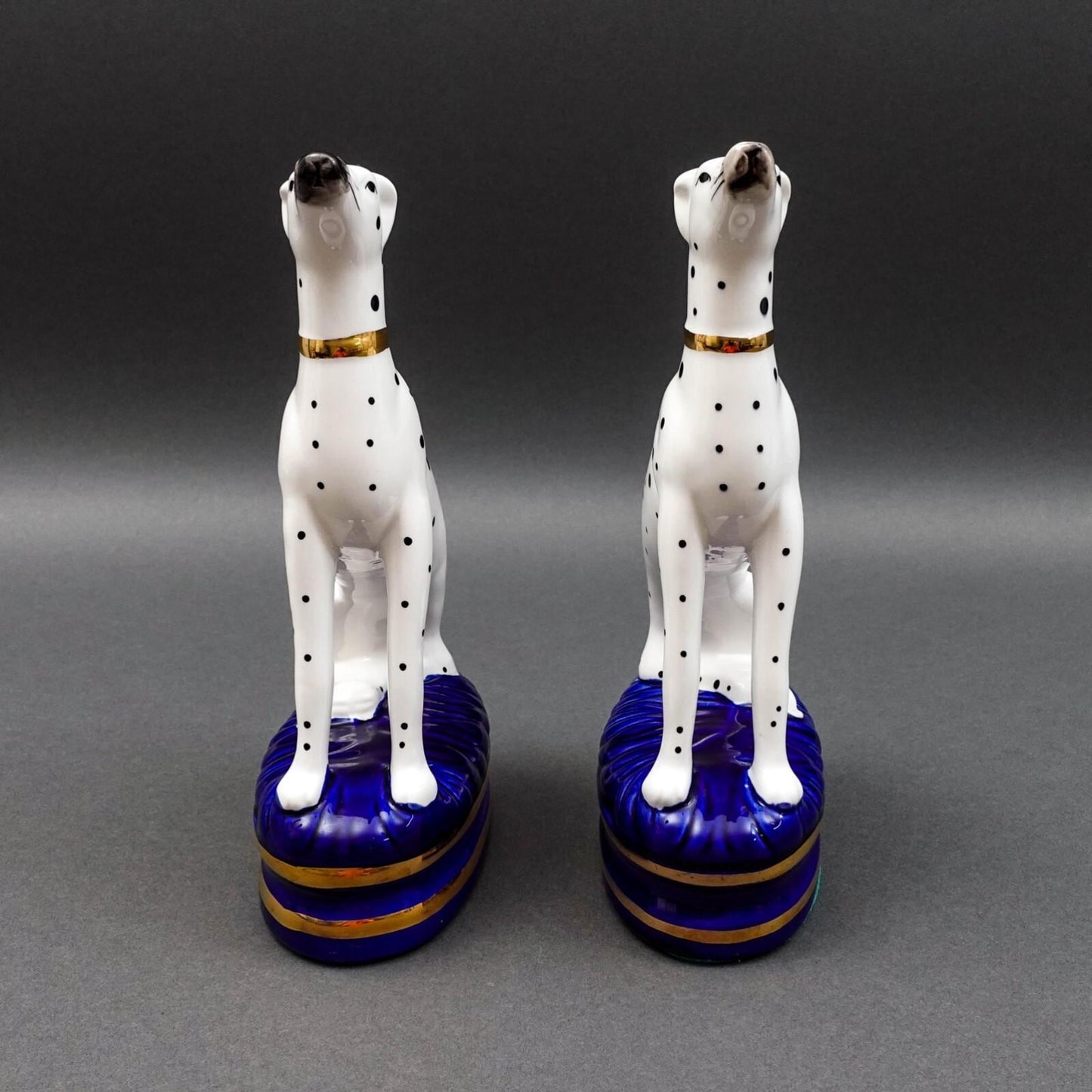 Fitz & Floyd Staffordshire Style Dalmation Dog Porcelain Bookends Figurines Pair