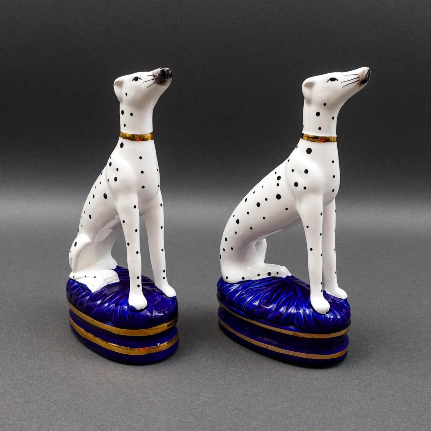 Fitz & Floyd Staffordshire Style Dalmation Dog Porcelain Bookends Figurines Pair