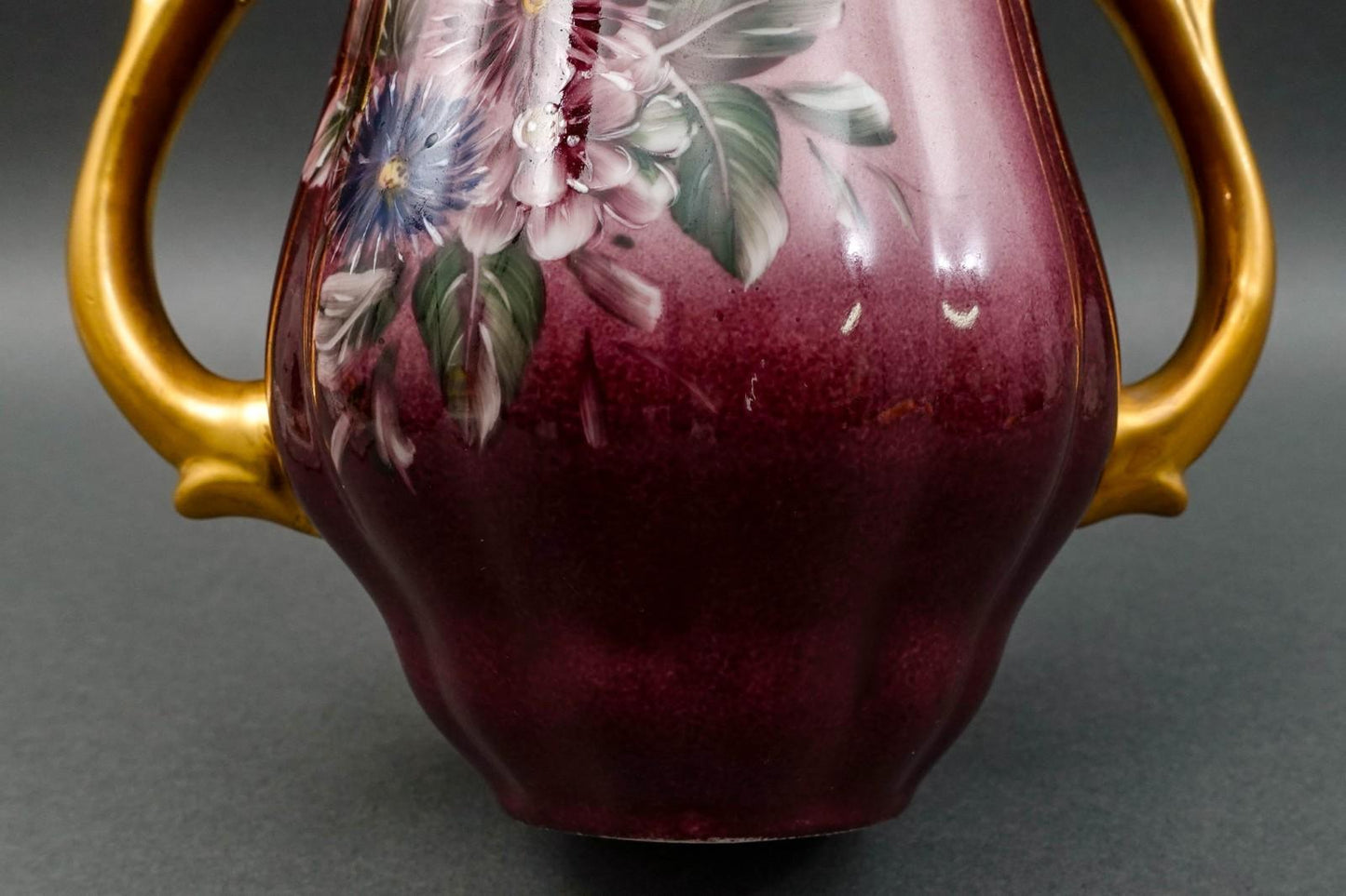 Richard Klemm Dresden Germany Antique Gold Gilt Floral Porcelain Mantle Vase