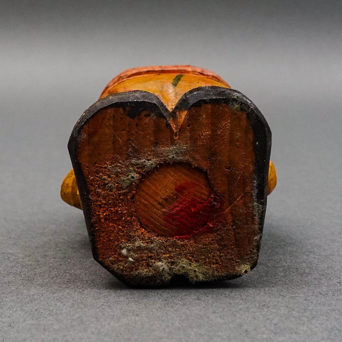 Anri Italy Early Vintage Hand Carved Wood Big Mouth Toothpick Match Holder