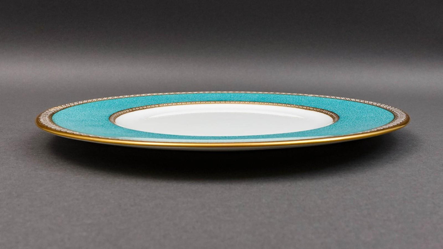 Wedgwood England Ulander Powder Turquoise 10 1/2" Dinner Plate Set Of 4