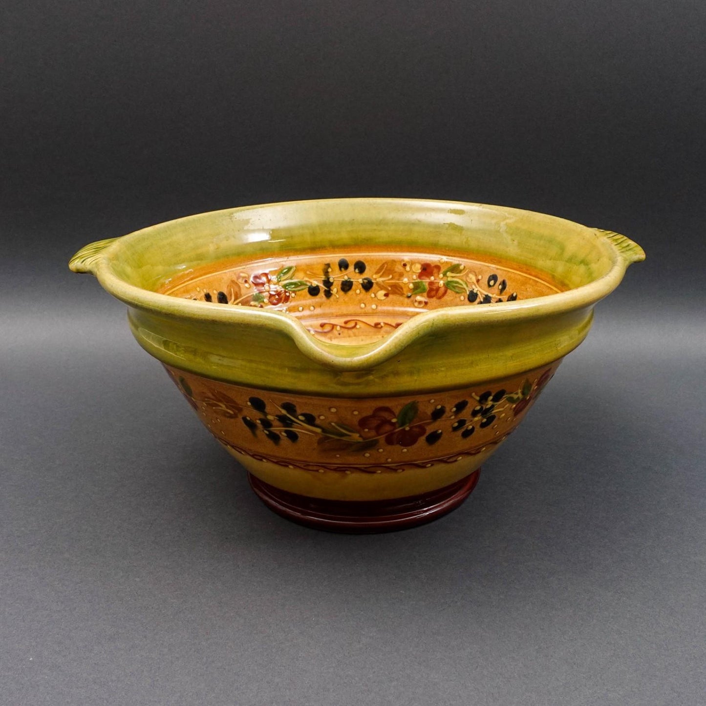 Terre E Provence France Large Hand Painted Pottery Mixing Serving Bowl