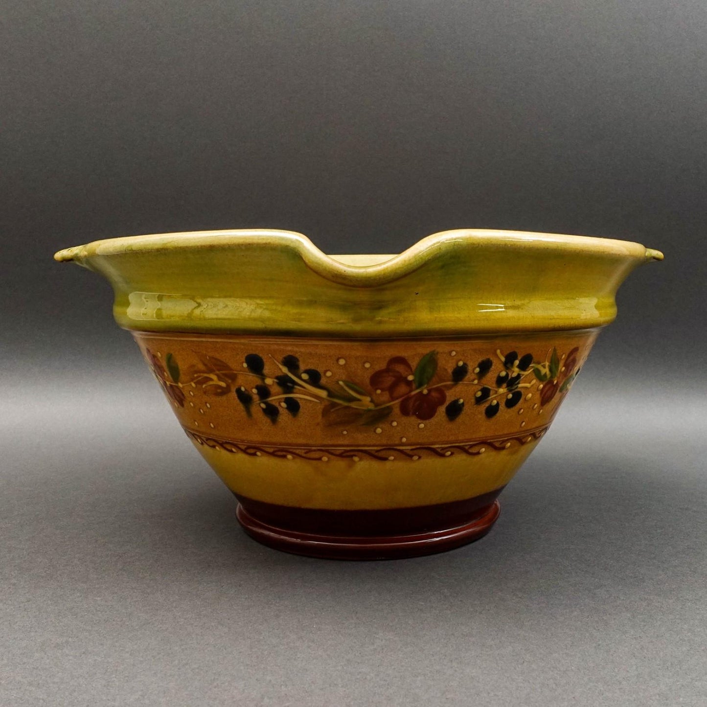 Terre E Provence France Large Hand Painted Pottery Mixing Serving Bowl