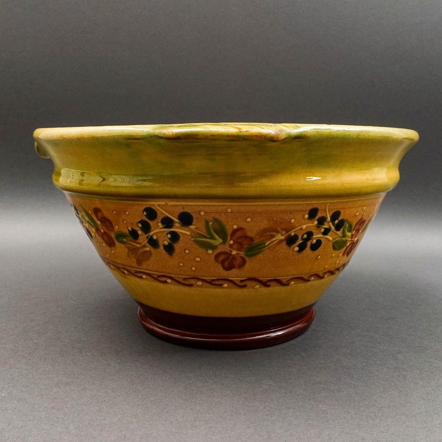 Terre E Provence France Large Hand Painted Pottery Mixing Serving Bowl