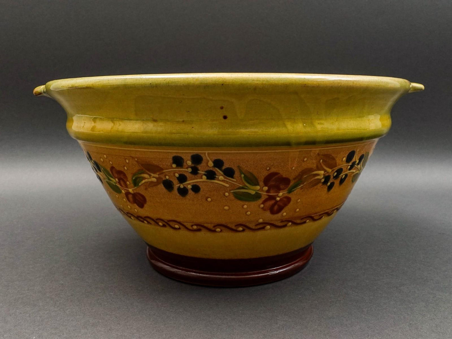 Terre E Provence France Large Hand Painted Pottery Mixing Serving Bowl