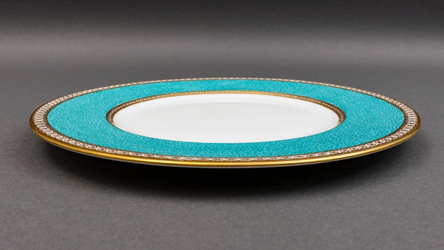 Wedgwood England Ulander Powder Turquoise 10 1/2" Dinner Plate Set Of 4