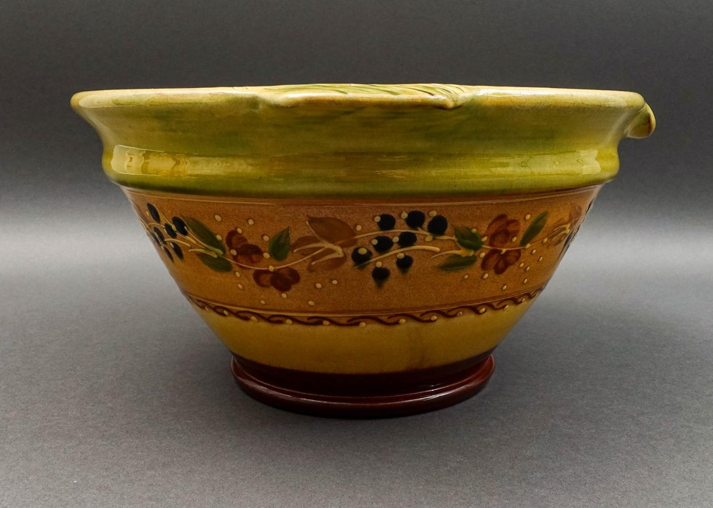 Terre E Provence France Large Hand Painted Pottery Mixing Serving Bowl