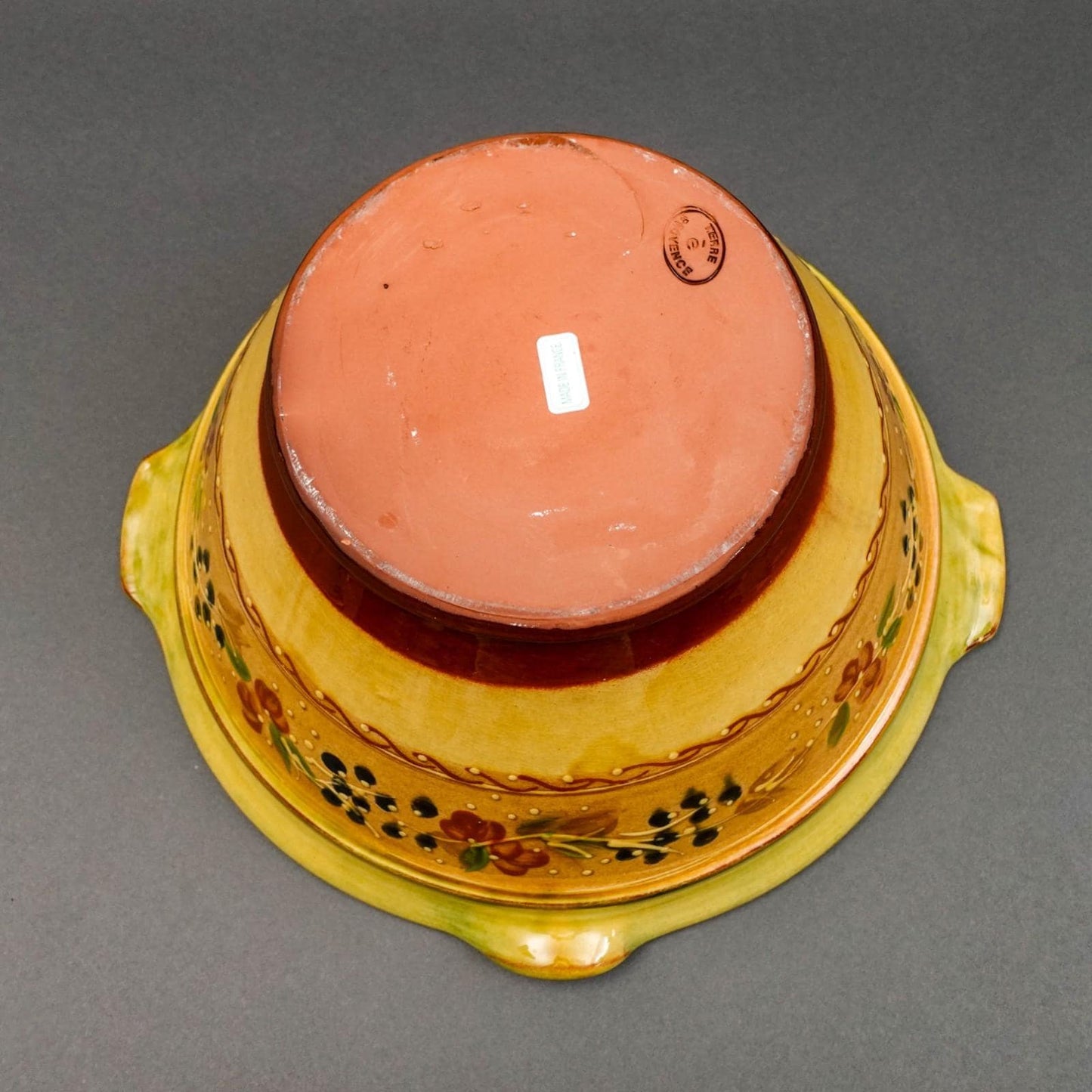 Terre E Provence France Large Hand Painted Pottery Mixing Serving Bowl