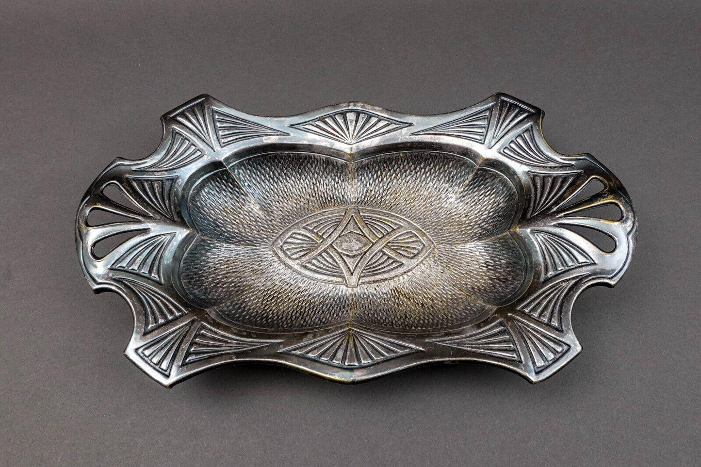 Fabr Wolska Pod Warszawa Poland Antique Silver Plate Serving Bowl Dish Tray