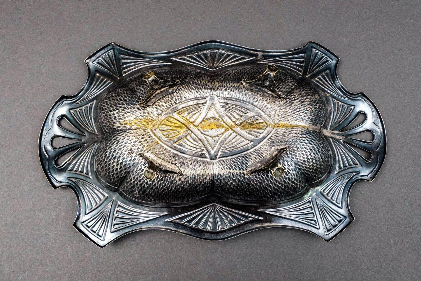 Fabr Wolska Pod Warszawa Poland Antique Silver Plate Serving Bowl Dish Tray