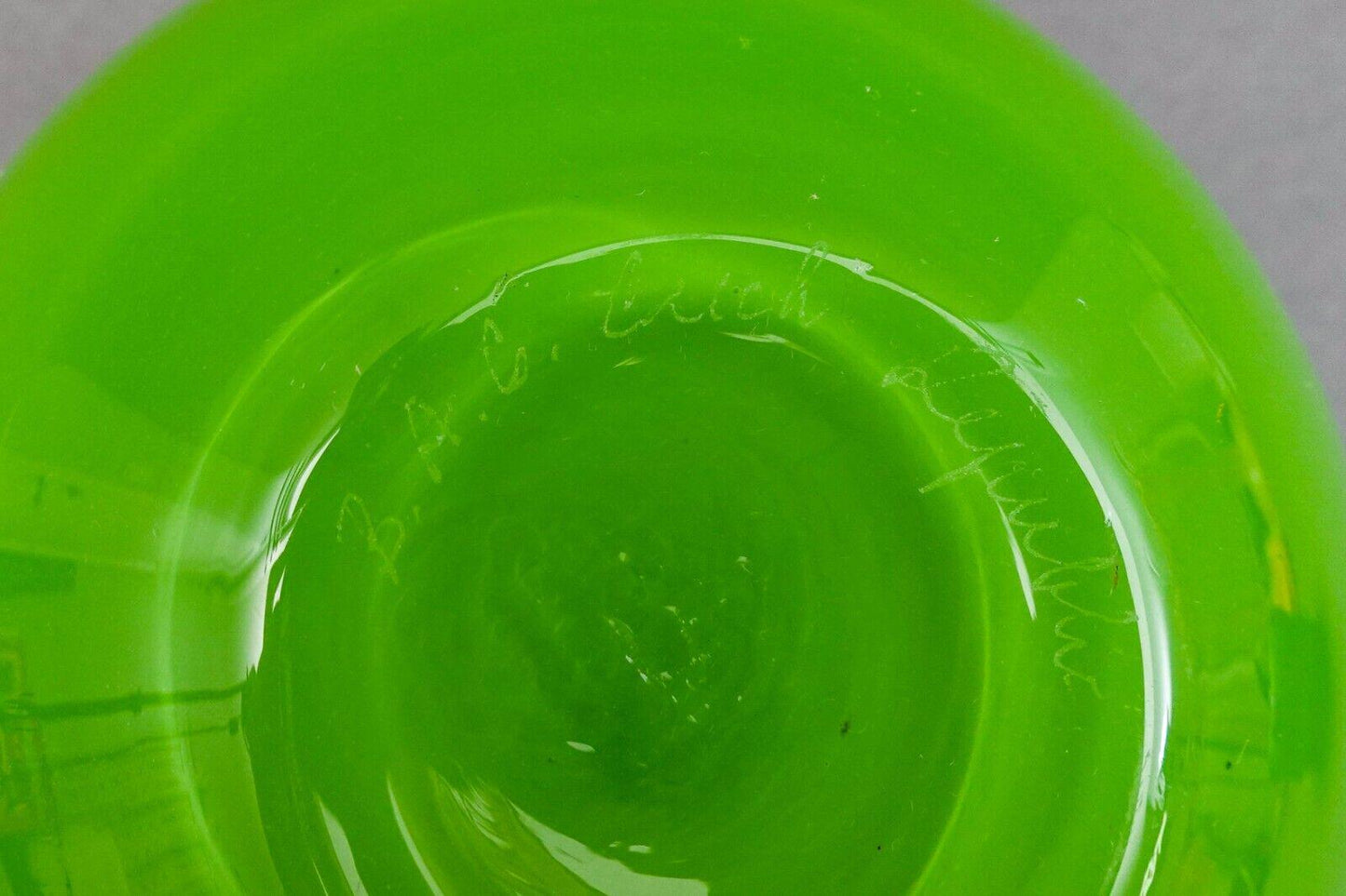 Shafaq Malik B.A.G. Czech Borovier & Toso Green Art Glass Pear Candy Jar (Read)