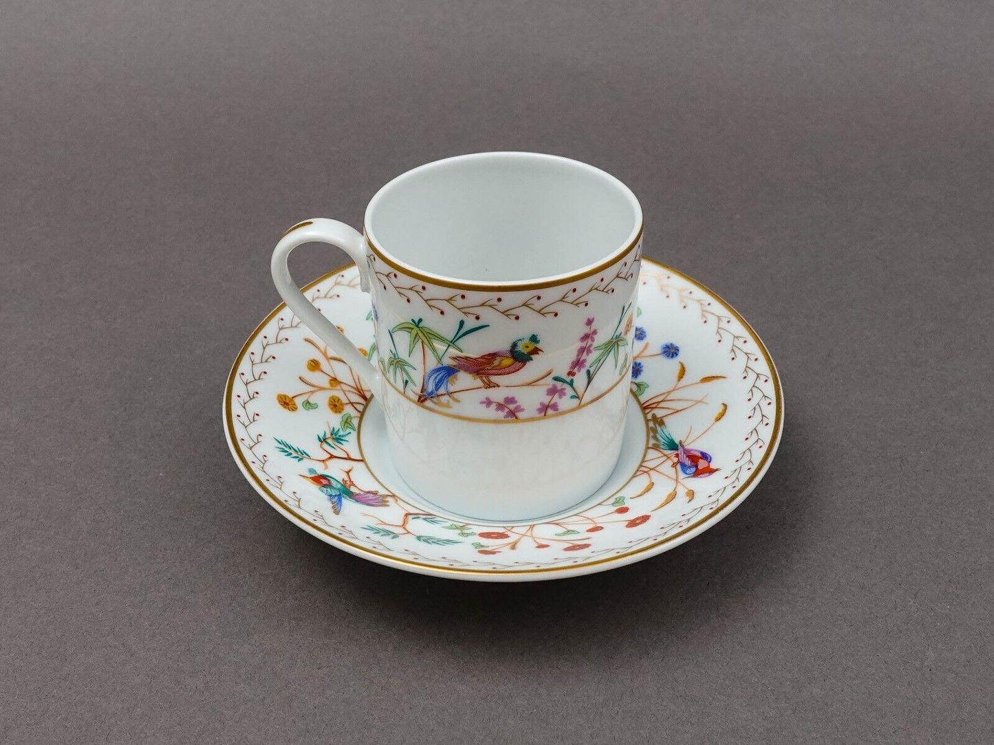 Tiffany & Co Limoges France Audubon Porcelain Espresso Demitasse Cup Saucer