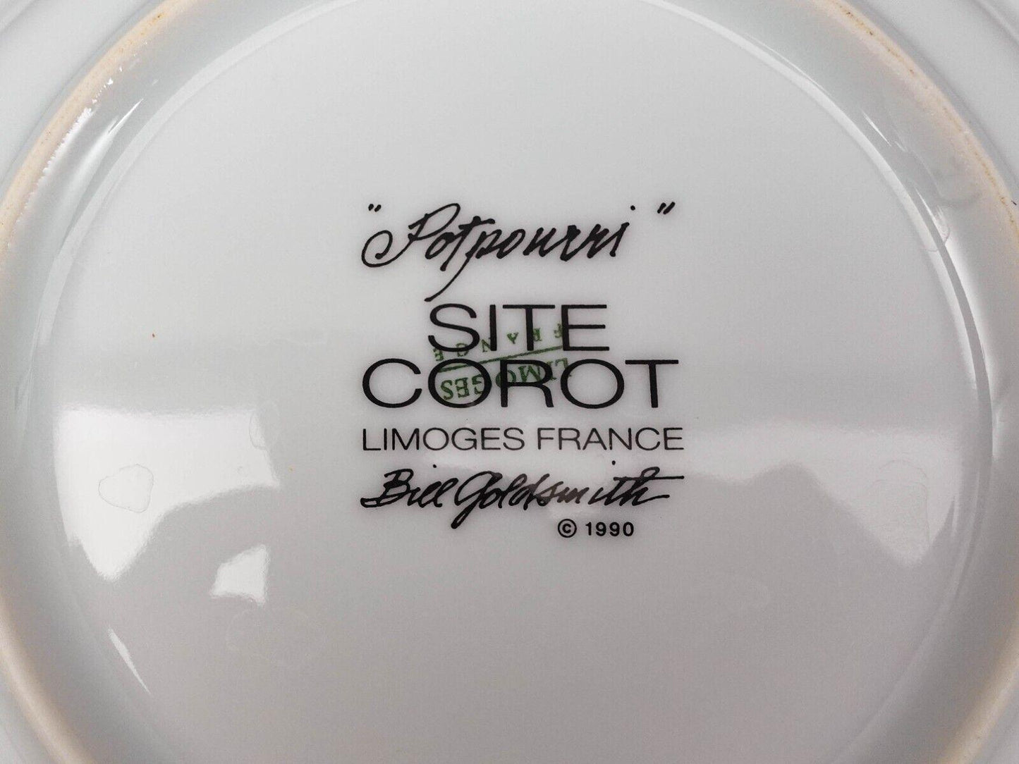 Bill Goldsmith Site Corot Limoges France Potpourri 8" Rimmed Soup Bowl Set Of 4