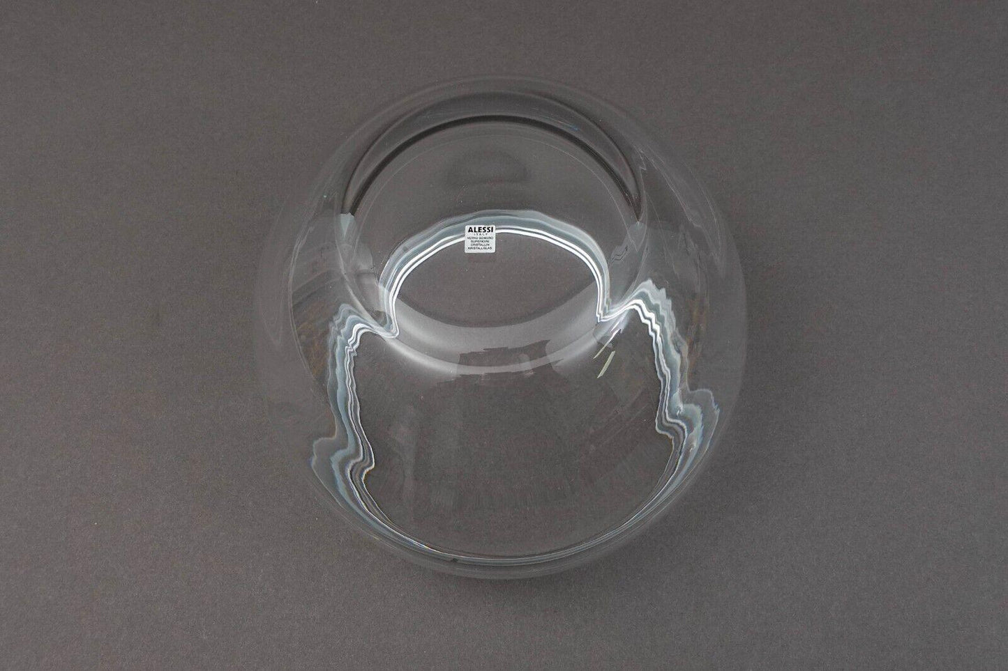 Alessi Italy Joanna Lyle "Big Ovo" Large Inox Glass Biscuit Cookie Jar 12 1/2"