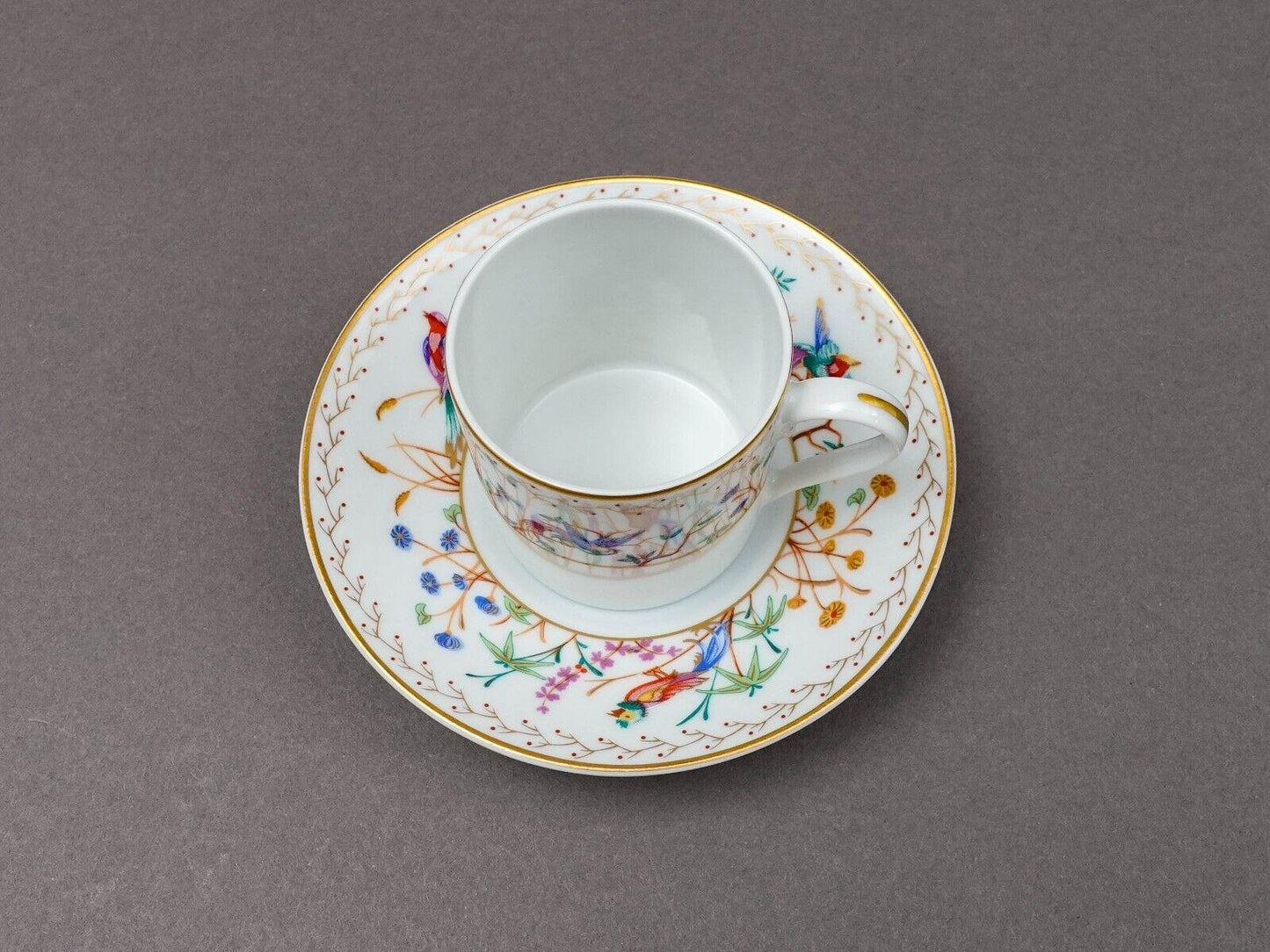 Tiffany & Co Limoges France Audubon Porcelain Espresso Demitasse Cup Saucer