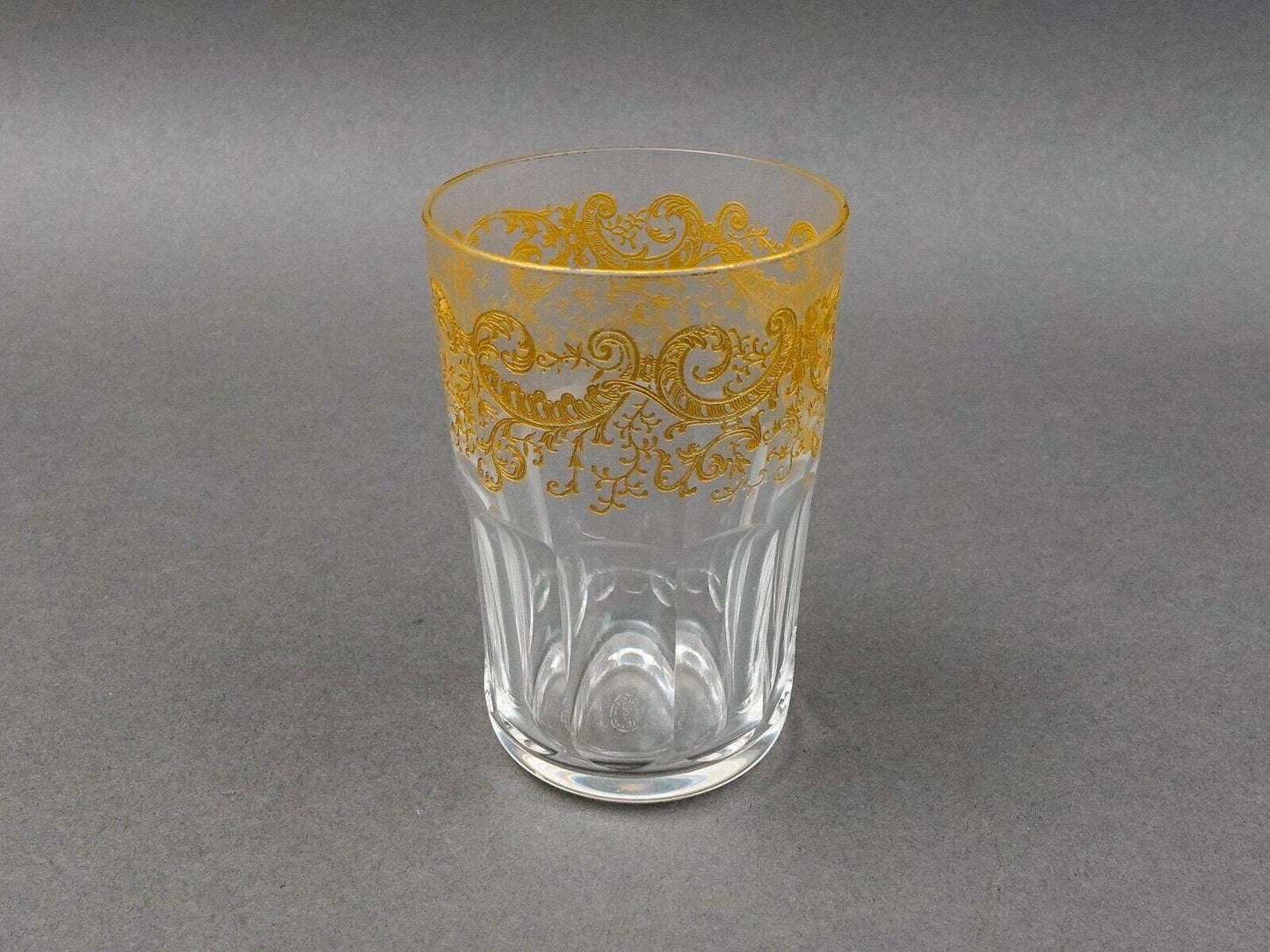 Saint St Louis Crystal France Rabat Gold Gilded Tea Tumbler Glass