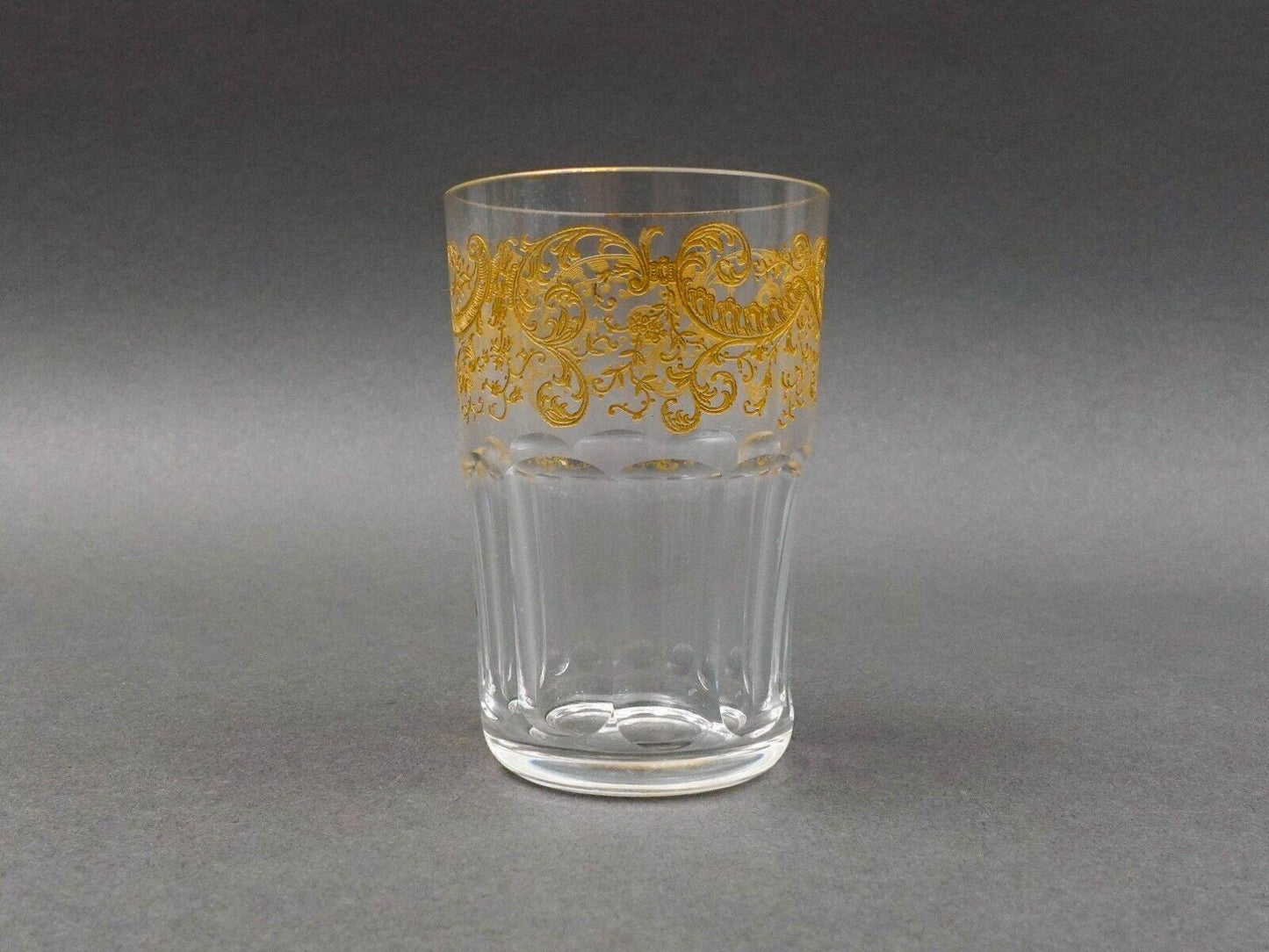 Saint St Louis Crystal France Rabat Gold Gilded Tea Tumbler Glass