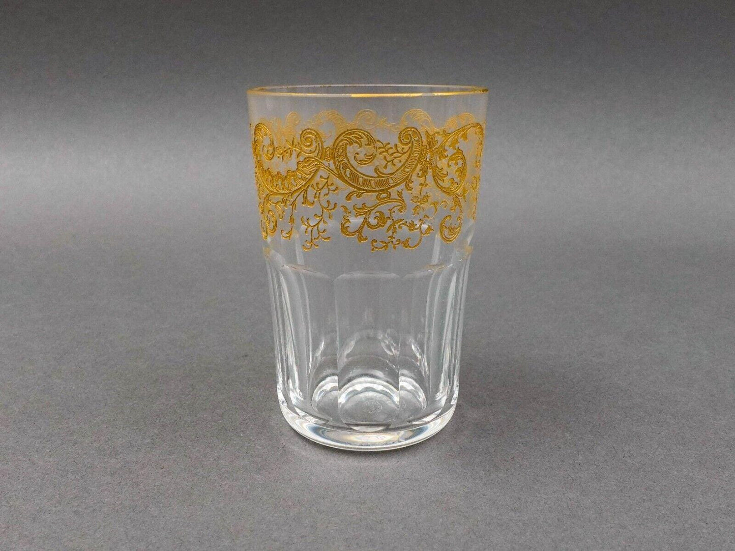 Saint St Louis Crystal France Rabat Gold Gilded Tea Tumbler Glass