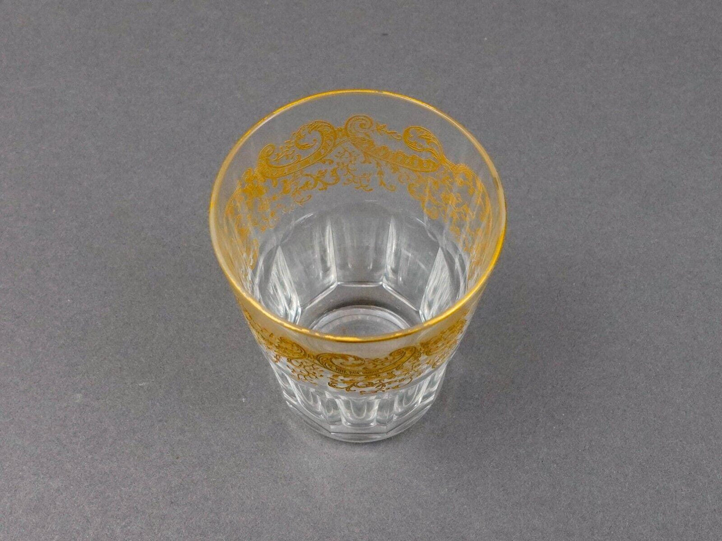 Saint St Louis Crystal France Rabat Gold Gilded Tea Tumbler Glass