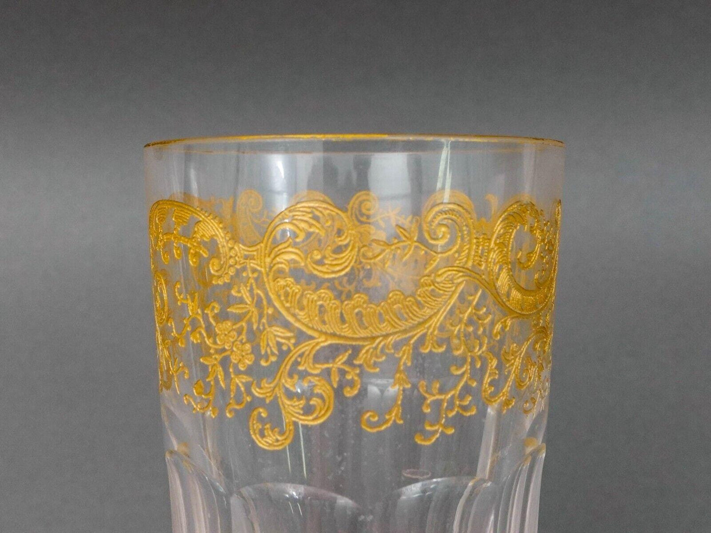 Saint St Louis Crystal France Rabat Gold Gilded Tea Tumbler Glass