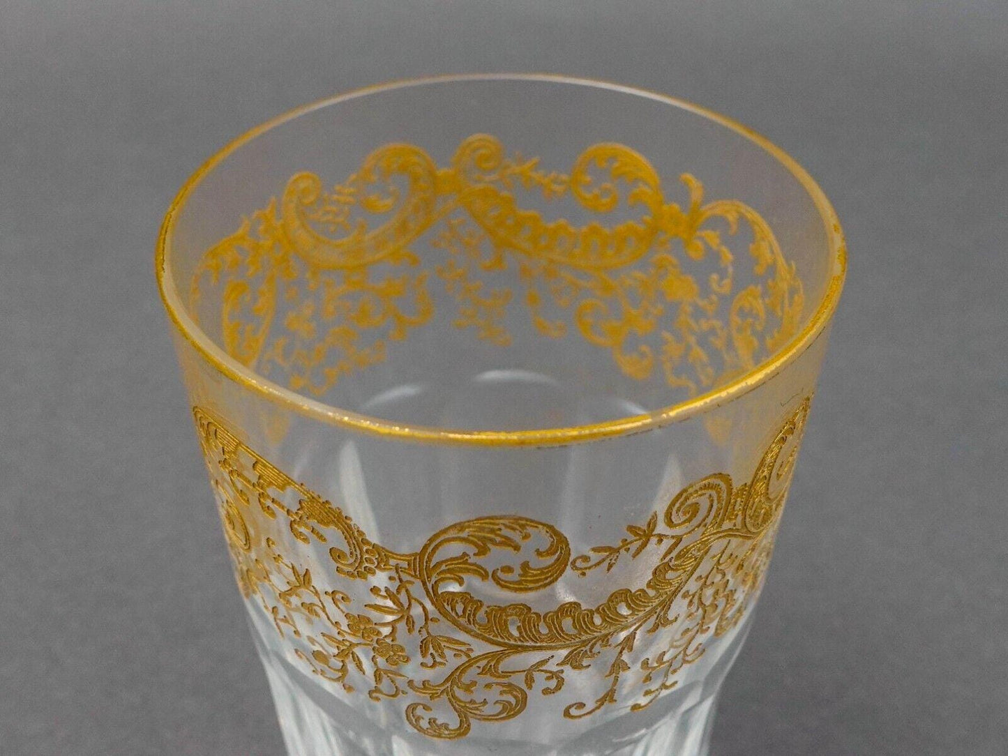 Saint St Louis Crystal France Rabat Gold Gilded Tea Tumbler Glass