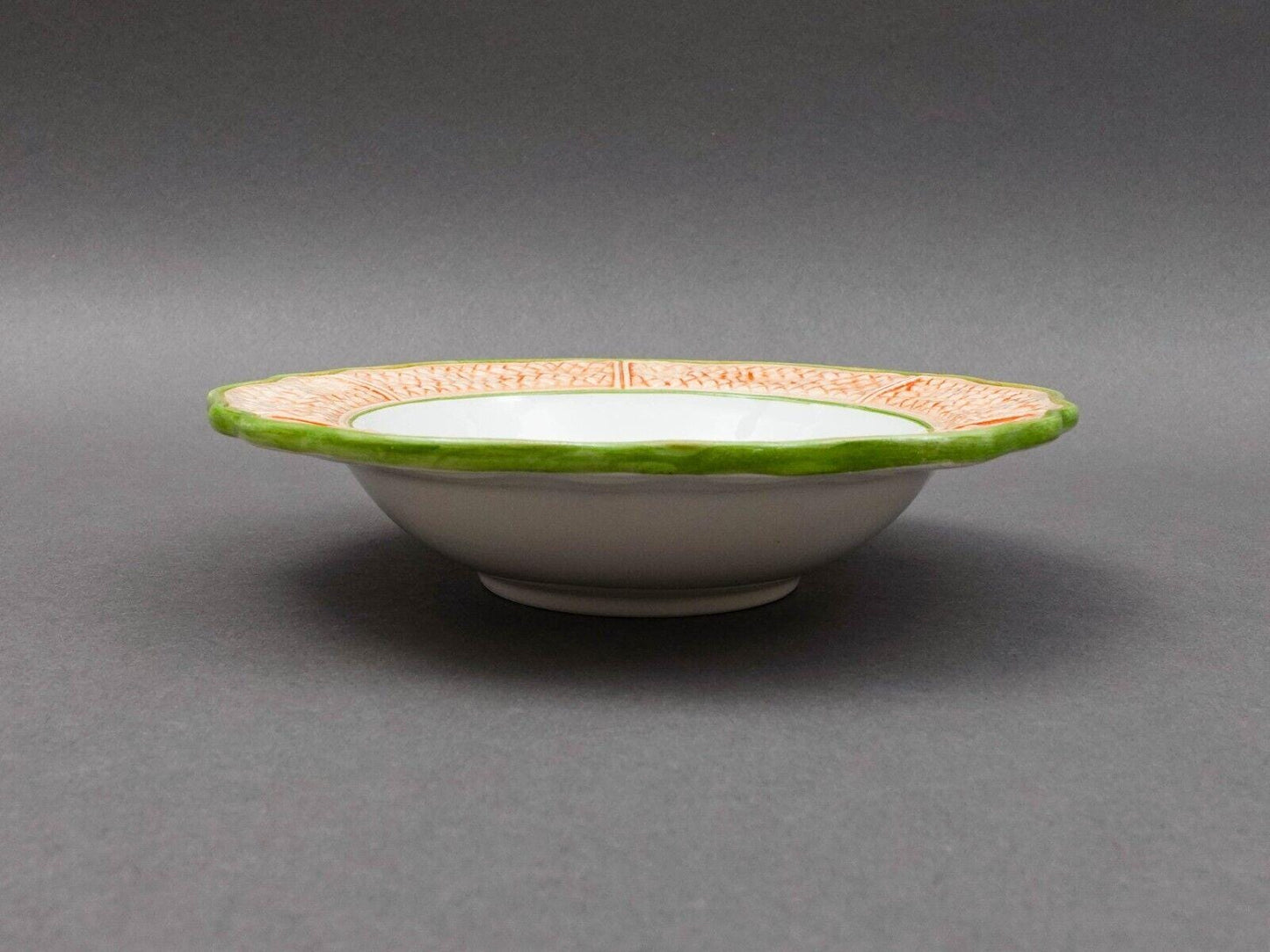 Vietri Italy Oasi Oasis Palm Tree Scales 7 1/2" Rimmed Soup Cereal Bowl Set Of 4