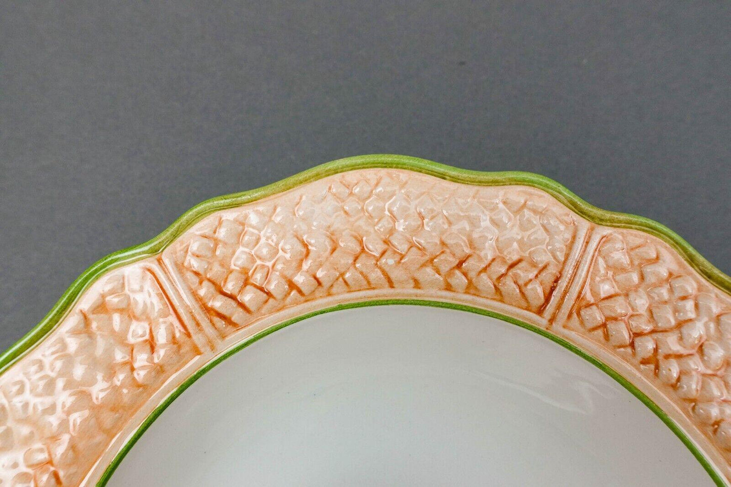 Vietri Italy Oasi Oasis Palm Tree Scales 7 1/2" Rimmed Soup Cereal Bowl Set Of 4