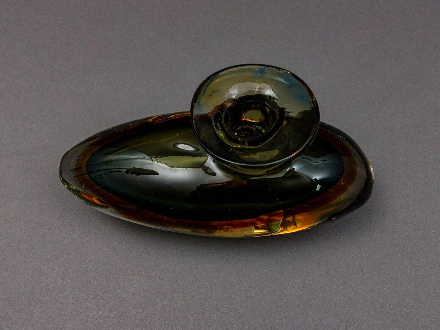 Flavio Poli For Seguso Vintage Murano Sommerso Submarine Art Glass Vase