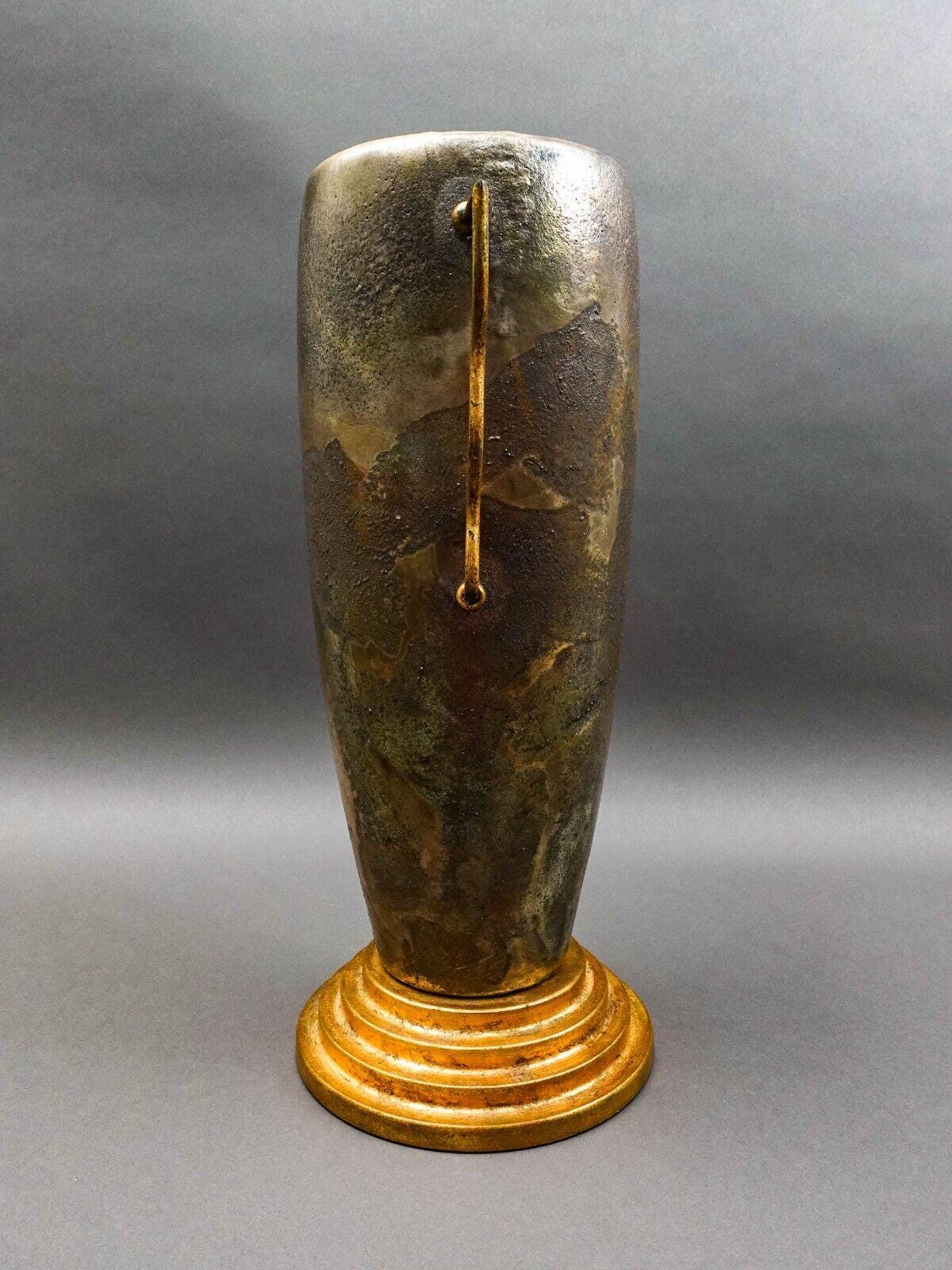 Tony Evans 1998 California Studio Raku Ceramic Art Pottery Monumental Vase 18"