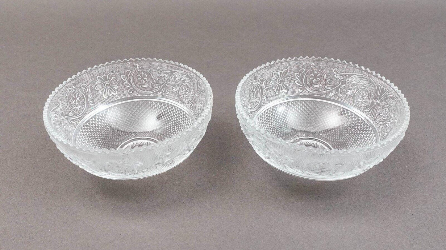 Baccarat Crystal France Arabesque Candy Dish Bowl With Box Set Of 2